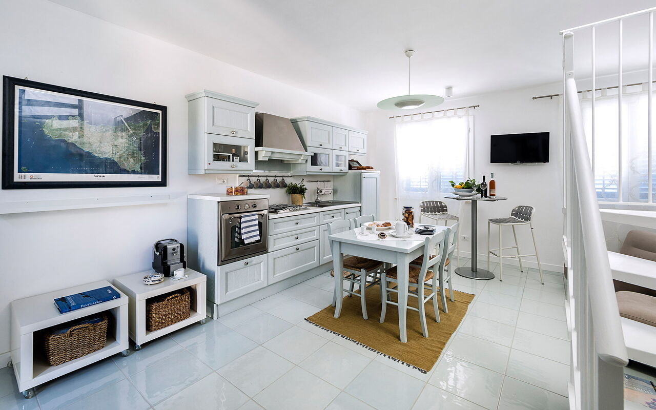 Accommodatie Delfino: Keuken, Lunchroom, Woonkamer