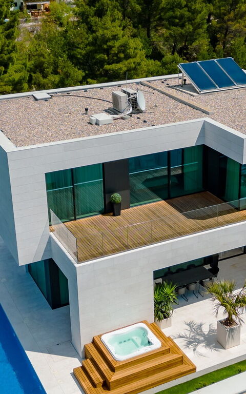 Orvas Villa 82: bubbelbad, Buitenkanten, Keer bekeken, Tuin, zwembad