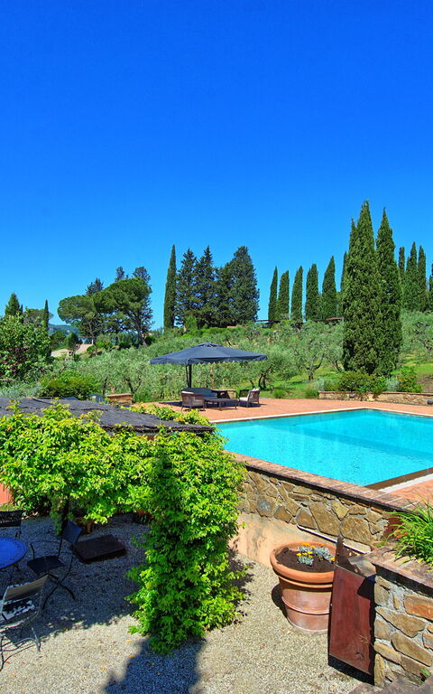 Villa Barbarella: Balkon / terras / patio, Buitenshuis, Keer bekeken, Tuin, zwembad