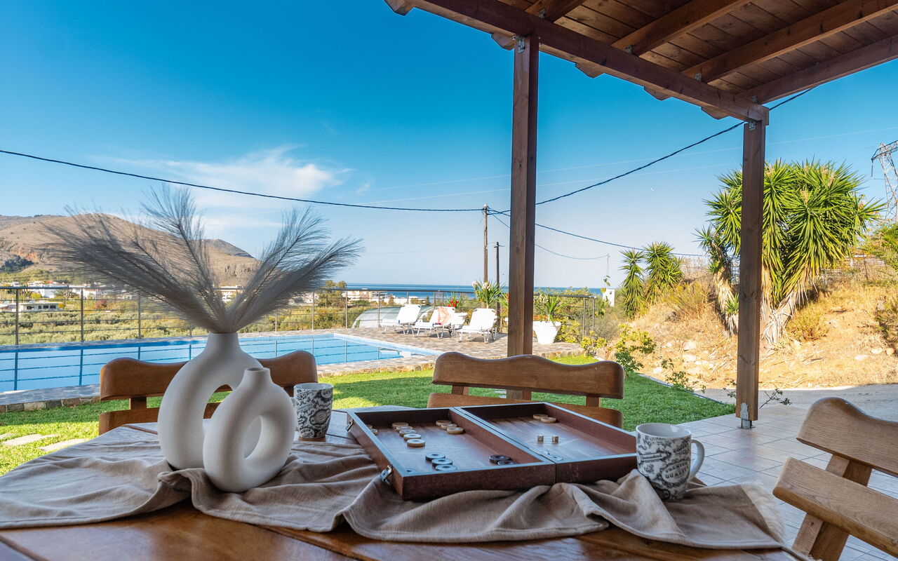 Villa Rose: Balkon / terras / patio, Buitenkanten, Buitenshuis, Keer bekeken, Tuin, zwembad