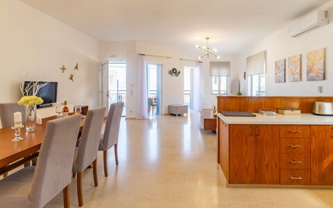 Accommodatie Christianna Apartments 1: Keuken, Lunchroom, Woonkamer