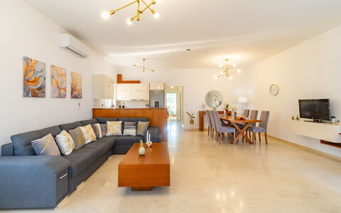 Accommodatie Christianna Apartments 1: Keuken, Lunchroom, Woonkamer