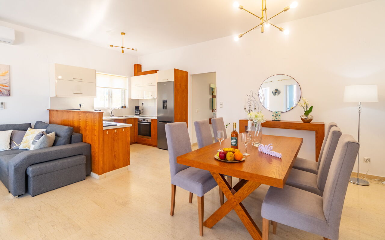 Accommodatie Christianna Apartments 1: Keuken, Lunchroom, Woonkamer