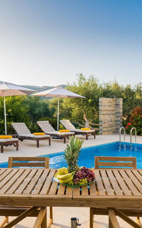 Villa Aetheria: Balkon / terras / patio, Buitenkanten, Buitenshuis, zwembad