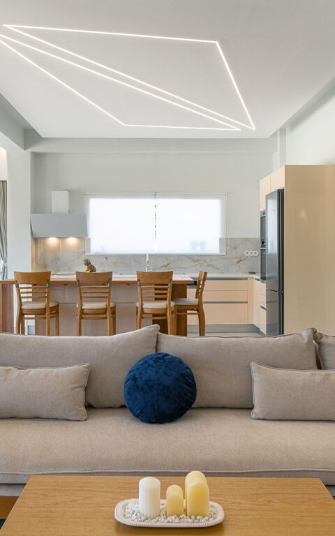 Villa Aurora Blue: Woonkamer