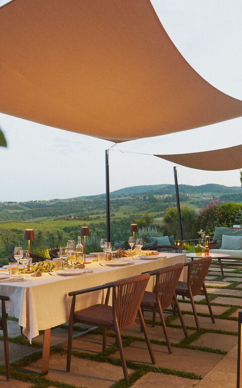 Villa Elmi: Balkon / terras / patio, Buitenkanten, Buitenshuis, Tuin