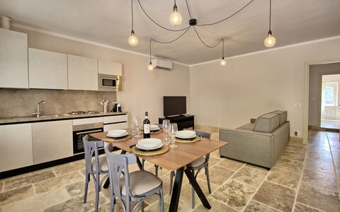 Accommodatie Borgo Ariano 4: Keuken, Lunchroom, Woonkamer