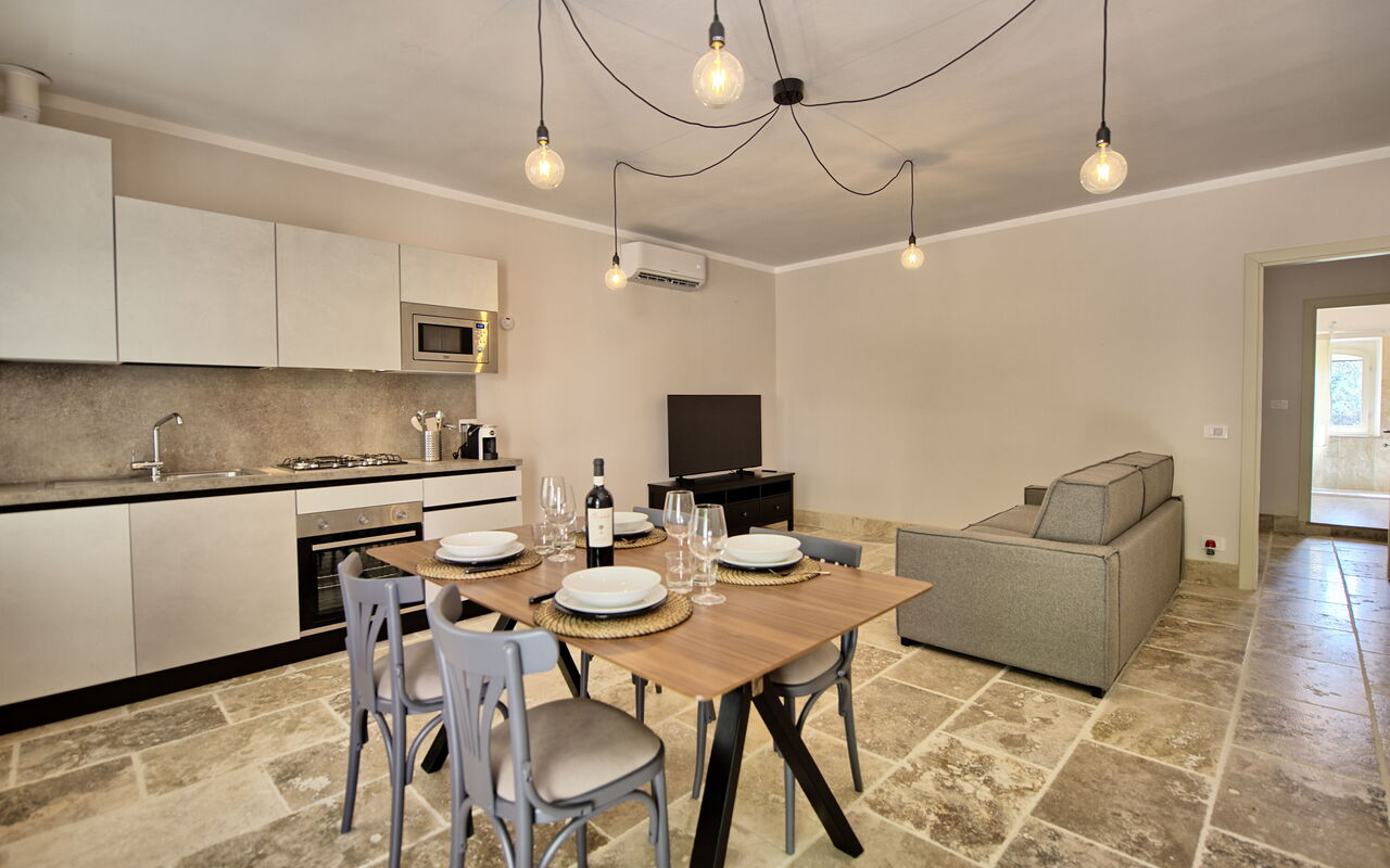 Accommodatie Borgo Ariano 4: Keuken, Lunchroom, Woonkamer
