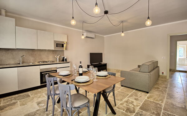Accommodatie Borgo Ariano 4: Keuken, Lunchroom, Woonkamer
