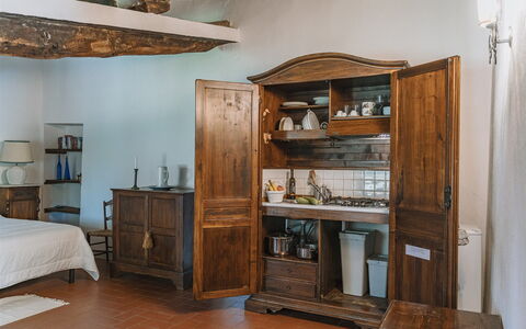 Accommodatie Loggetta: Keuken, slaapkamer