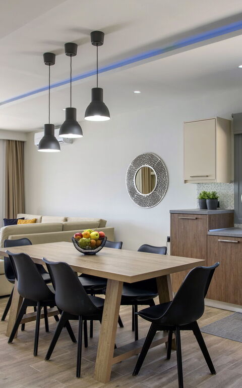 Villa Alkyoni: Keuken, Lunchroom