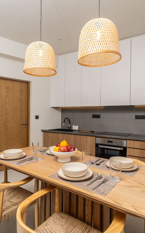 Lofos Horizon Villa: Keuken, Lunchroom