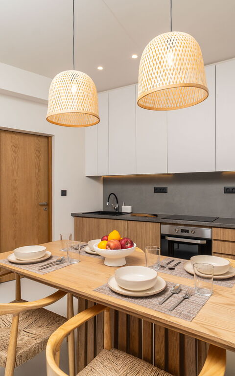 Lofos Horizon Villa: Keuken, Lunchroom