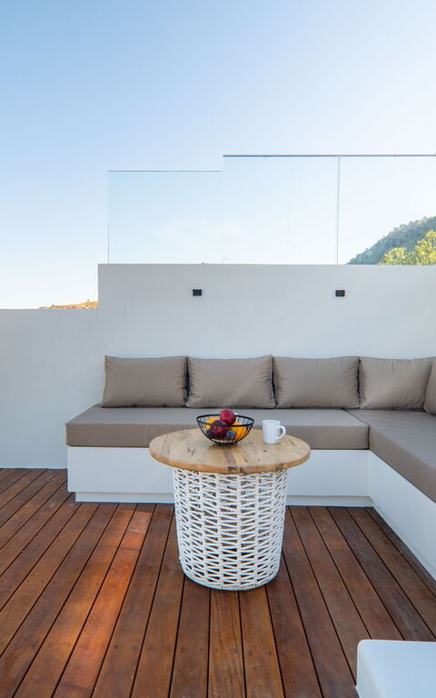 Lofos Horizon Villa: Balkon / terras / patio, Buitenkanten, Buitenshuis