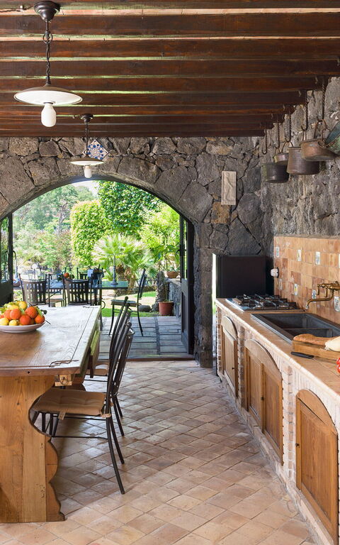 Villa Saracina: Keuken, Lunchroom