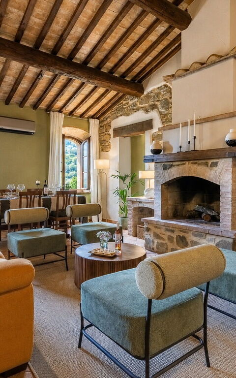 Podere Peteglia: Woonkamer