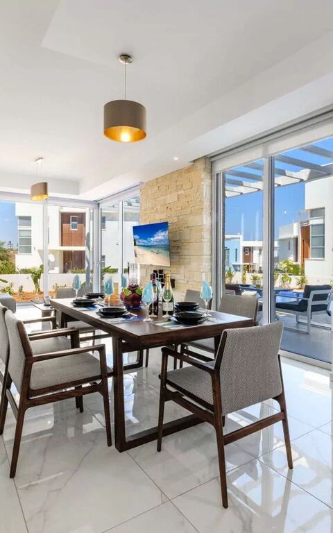 Mylos Lifestyle Seaview Villa #37: Keuken, Lunchroom, Woonkamer