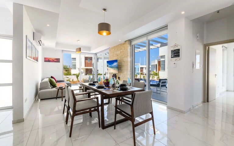 Mylos Lifestyle Seaview Villa #37: Keuken, Lunchroom, Woonkamer