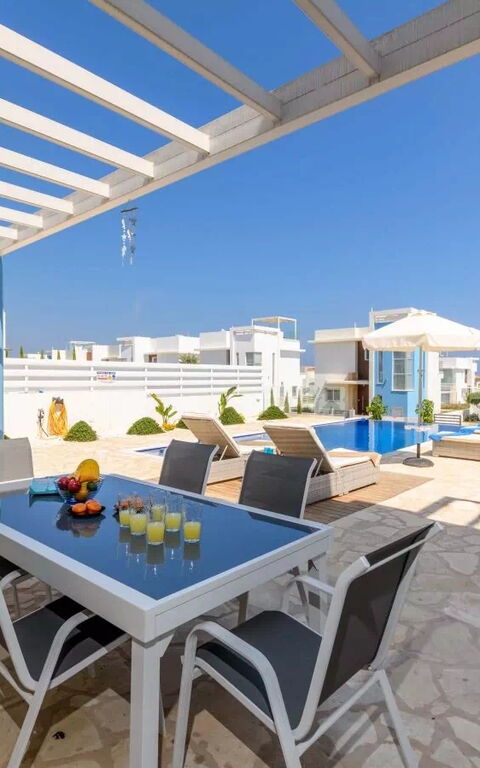 Mylos Lifestyle Seaview Villa #21: Balkon / terras / patio, Buitenkanten, Buitenshuis, zwembad