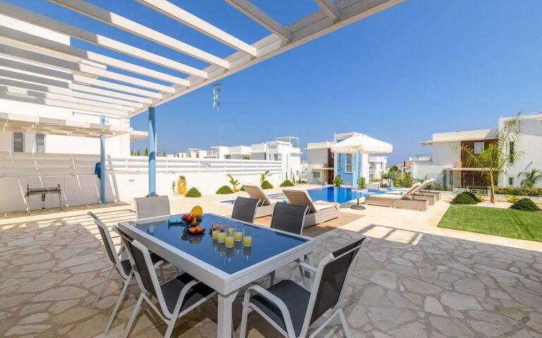 Mylos Lifestyle Seaview Villa #21: Balkon / terras / patio, Buitenkanten, Buitenshuis, zwembad