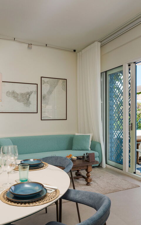 La Prua Apartament: Keuken, Lunchroom, Woonkamer