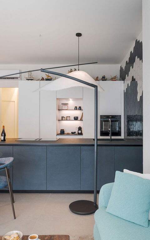 La Prua Apartament: Keuken, Lunchroom, Woonkamer