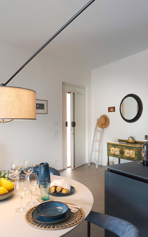 La Prua Apartament: Keuken, Lunchroom, Woonkamer